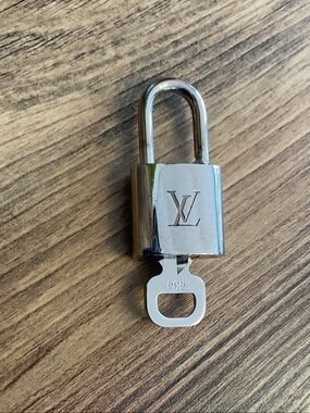 Louis Vuitton Silver-Tone LV Padlock with Key #434